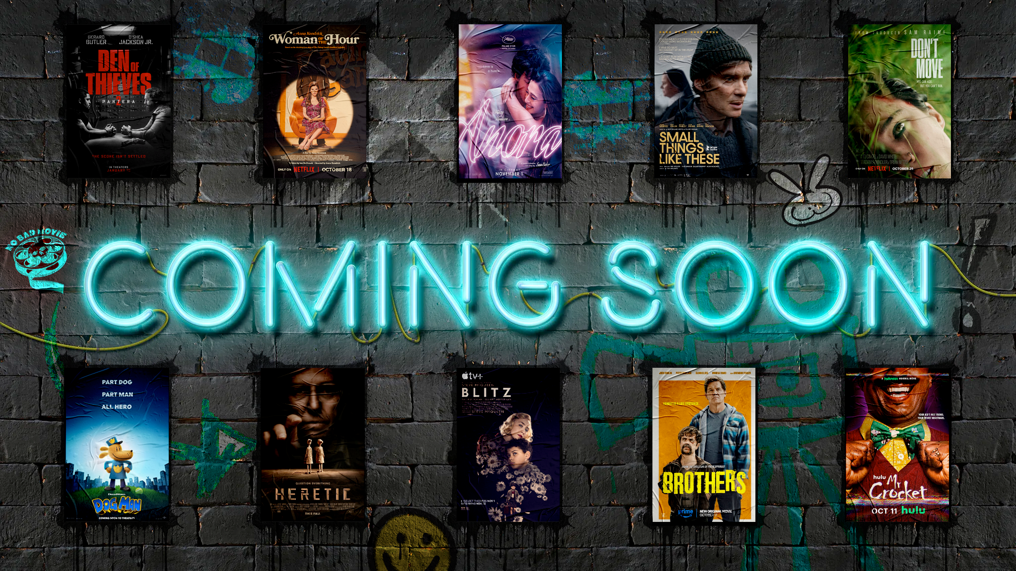 Coming Attractions: Anora, Blitz, Mickey 17, Heretic, Small Things Like These, & Dog Man